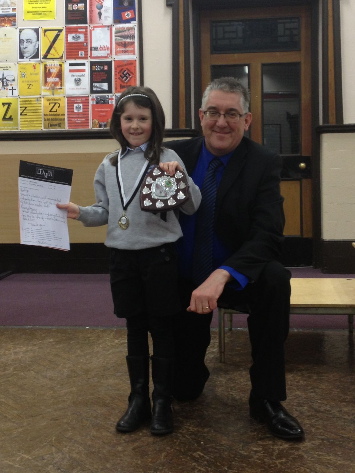 Class 11 winner Sarah Latimer with adjudicator Jim Gibson