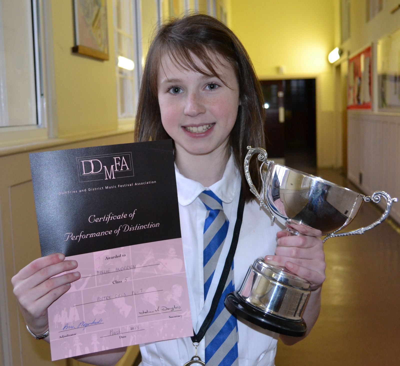 Class 5 winner Mollie Anderson Sanquhar primary