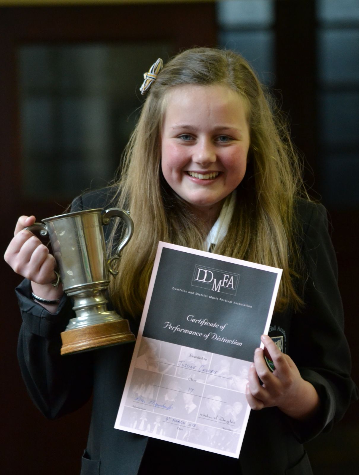 Class 17 winner Justine Crosbie Wallace Hall Academy