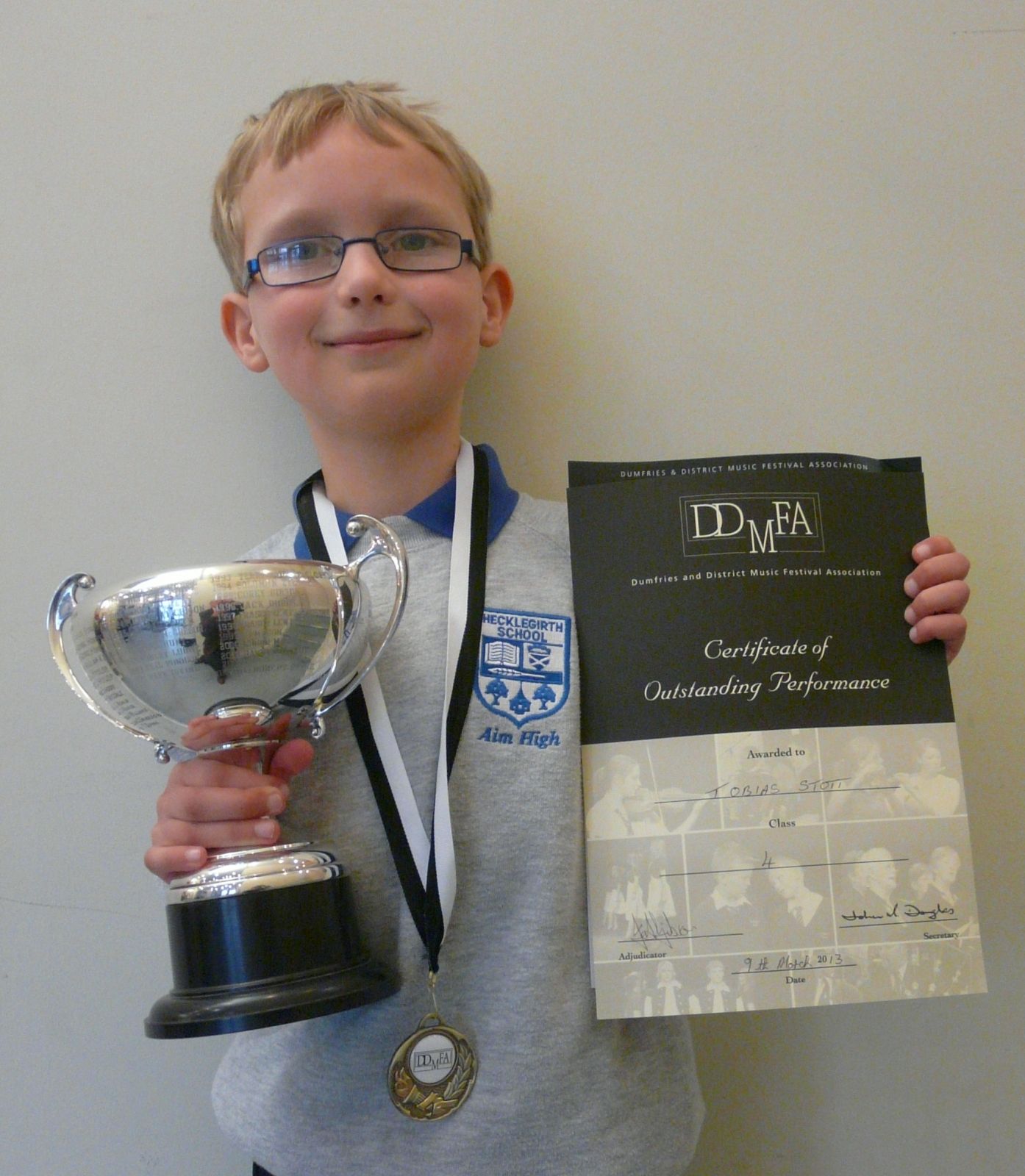 Class 4 winner Tobias Scott from Hecklegirth primary