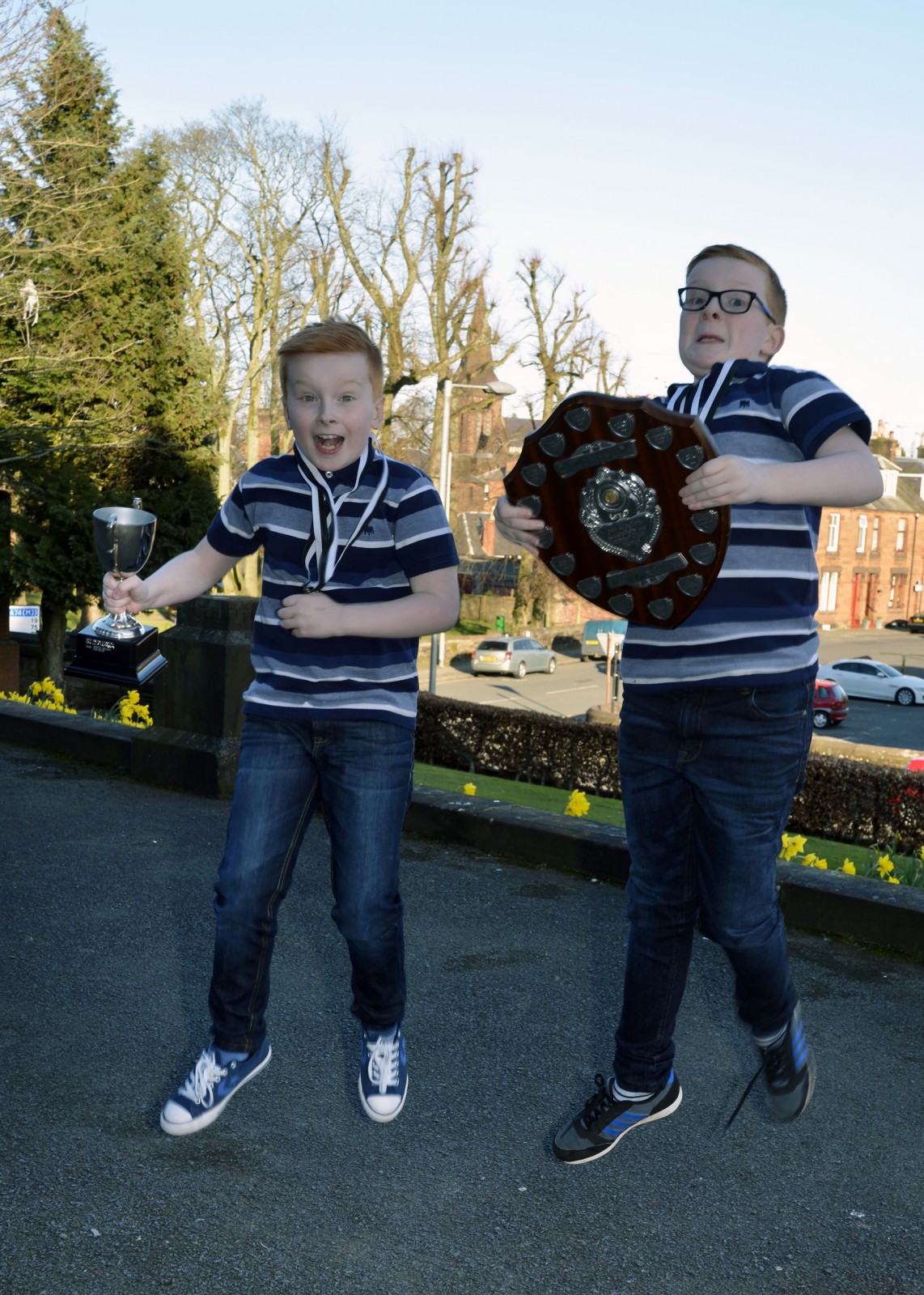 Inver and Clelland Shand Jump for Joy