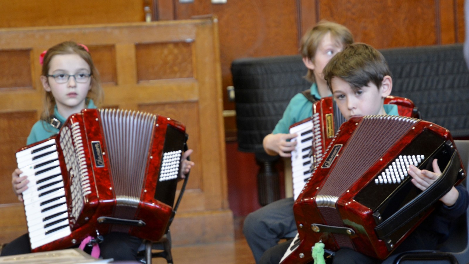Jenna, Alexander and Calum (Wallace Hall P5 Accordion Group)