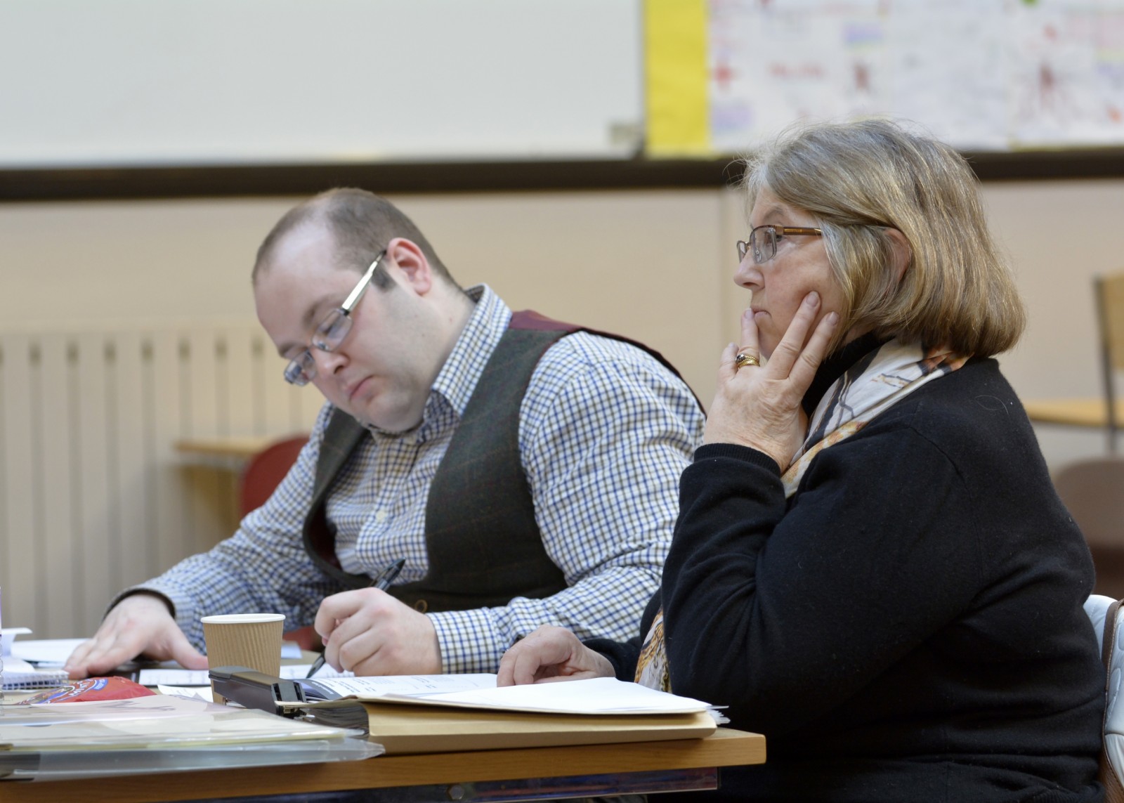 Adjudicator Leonard Brown with Assistant Alison McMillan