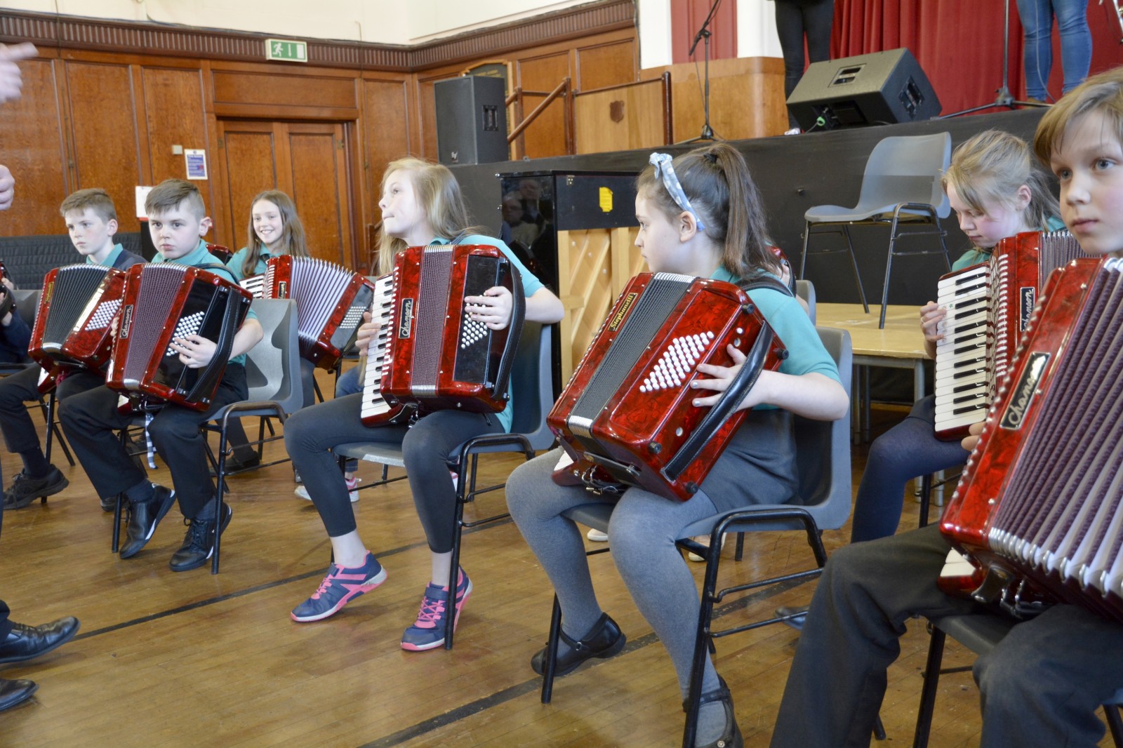 Cameron, Harry, Chloe, Paige, Sofia, Kirsten and Zen (Wallace Hall P5 Accordion Group)