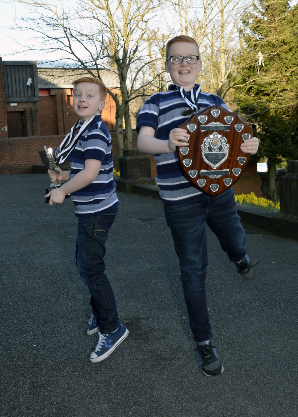 Inver and Clelland Shand Jump for Joy