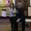 Class 11 winner Sarah Latimer with adjudicator Jim Gibson