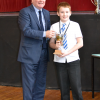 Class 16 winner Troy Barbour from Sanquhar primary with adjudicator Brian Marjoribanks