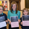 Class 15 competitors from Wallace Hall Primary school with their certificates Ailsa Black Emily Kennedy and Molly Ayres