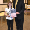 Class 15 winner Mollie Anderson with adjudicator Jim Gibson