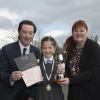 Class 3b and overall class 3 winner Molly McTier from Sanquhar is presented with the Imogen Edwards trophy<br/><a href="gallery/2016-speech/651/add/#comments">Add comment</a>