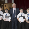 Harry Gallacher, Euan Patterson, Liam Halliday and Kenzie Paterson Class 16 with adjudicator Brian Marjoriebanks all Sanquhar<br/><a href="gallery/2016-speech/675/add/#comments">Add comment</a>