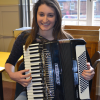 Wallace Hall academy accordionist Joan Hutchison practices for her class
