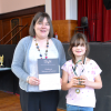 Class 4 adjudicator Susan MacFadyen with Zara Weir